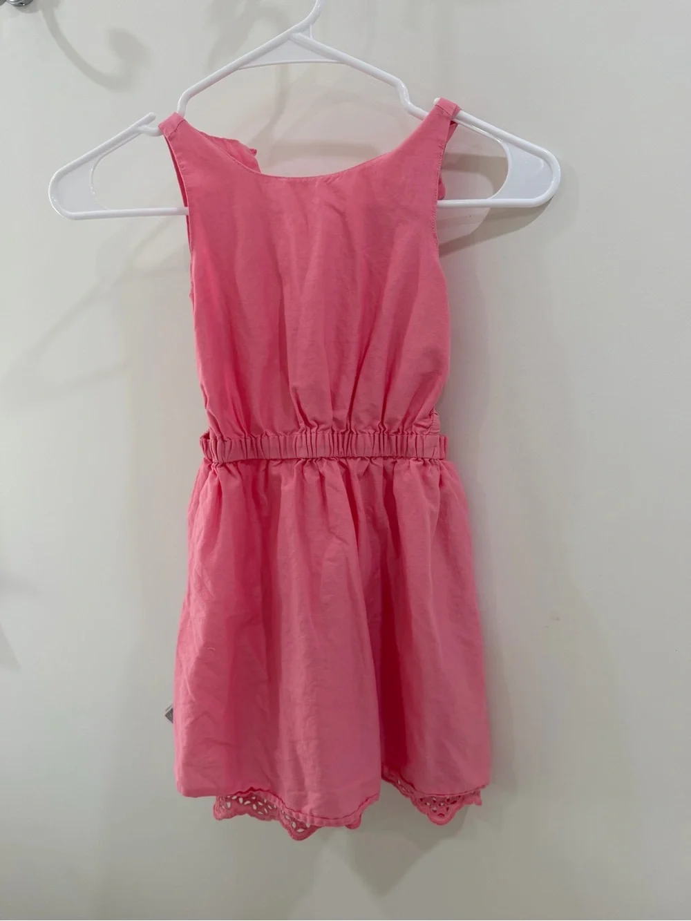GAP Sleeveless Coral Pink Elastic-Waist Dress
